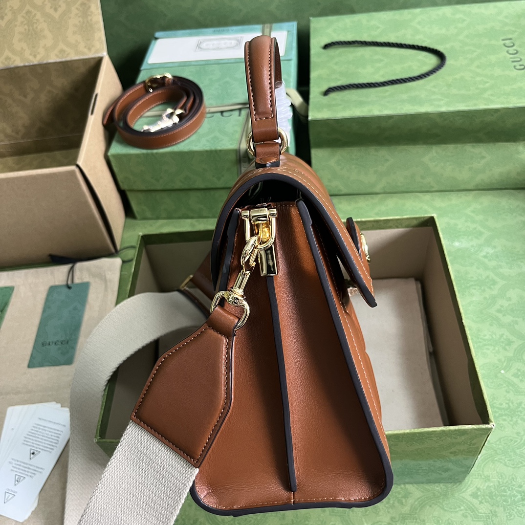 Bagsaaa GG Matelassé brown handbag - 25.5x 20.5x 12.5cm