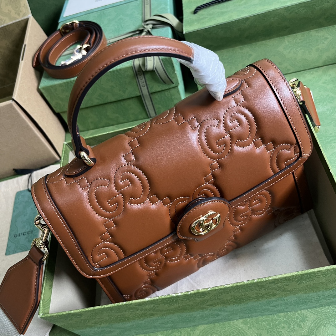 Bagsaaa GG Matelassé brown handbag - 25.5x 20.5x 12.5cm