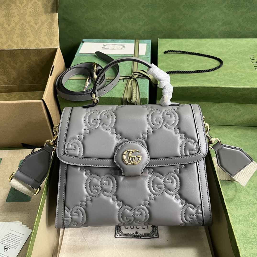 Bagsaaa GG Matelassé gray handbag - 25.5x 20.5x 12.5cm