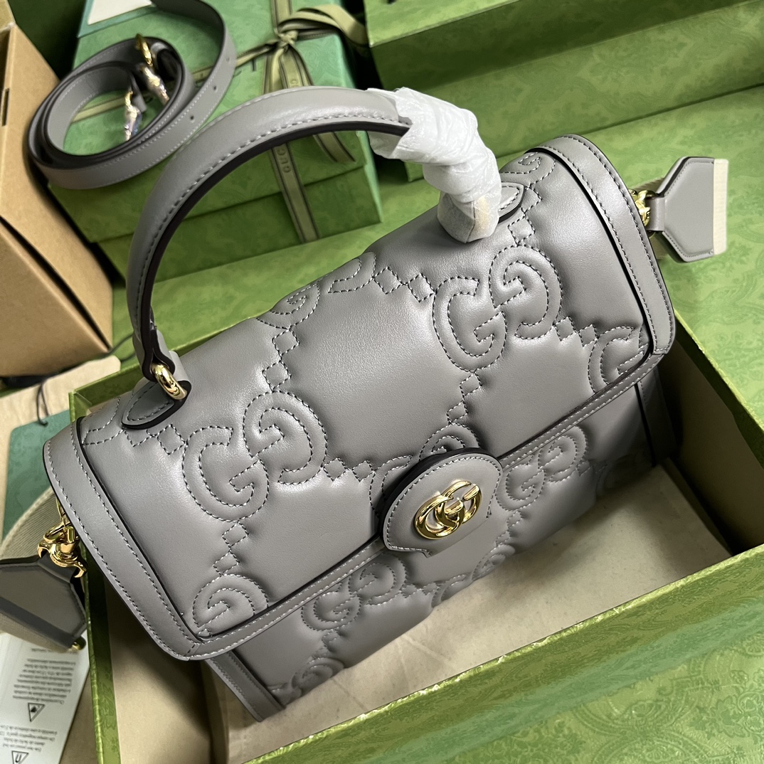 Bagsaaa GG Matelassé gray handbag - 25.5x 20.5x 12.5cm