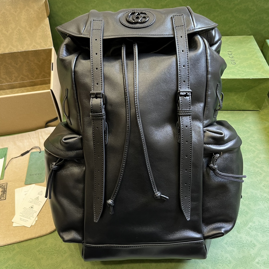 Bagsaaa Gvc*1 Leather Double G backpack black -38x 44x 15cm