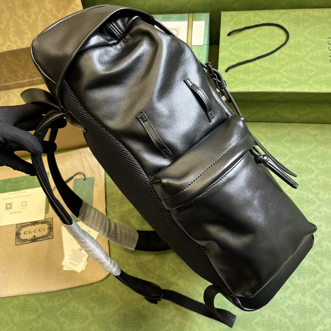 Bagsaaa Gvc*1 Leather Double G backpack black -38x 44x 15cm