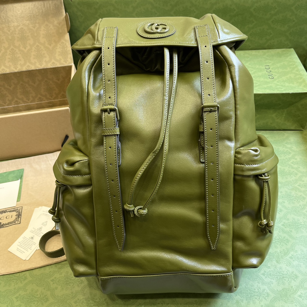 Bagsaaa Gvc*1 Leather Double G backpack green - 38x 44x 15cm