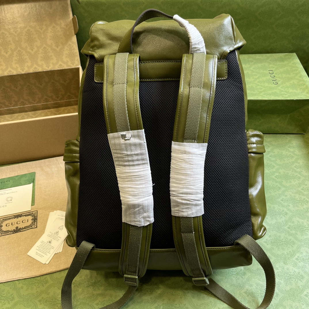 Bagsaaa Gvc*1 Leather Double G backpack green - 38x 44x 15cm