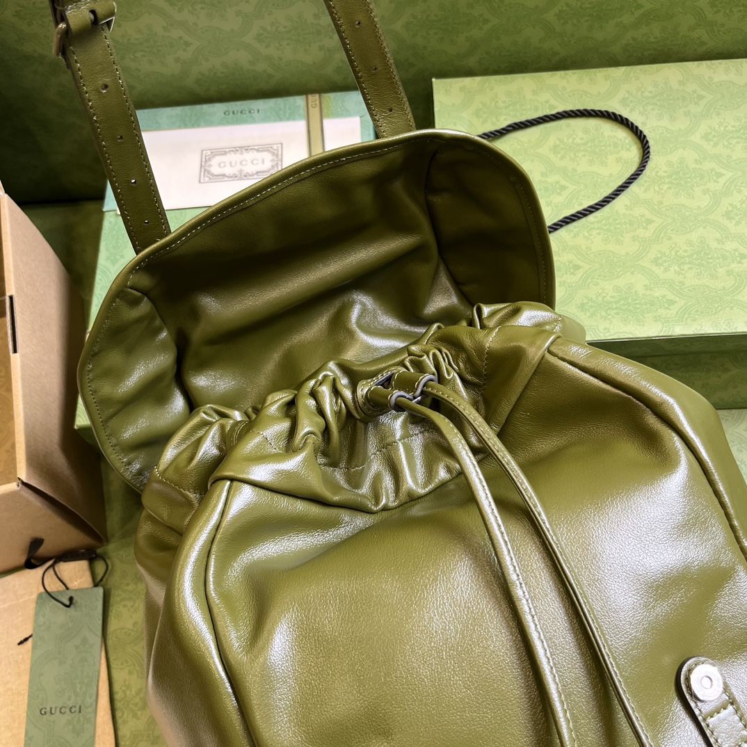 Bagsaaa Gvc*1 Leather Double G backpack green - 38x 44x 15cm
