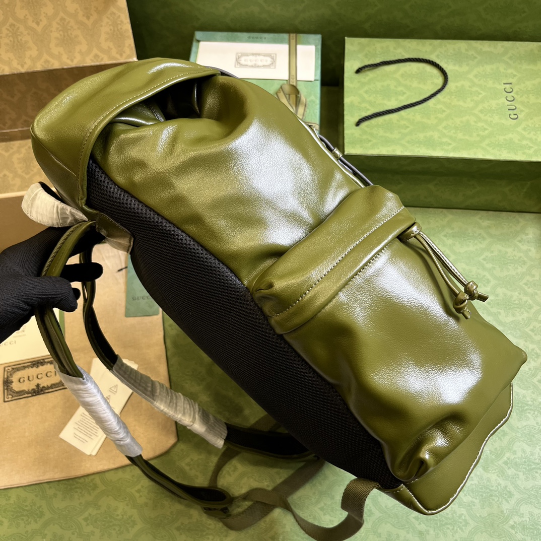 Bagsaaa Gvc*1 Leather Double G backpack green - 38x 44x 15cm