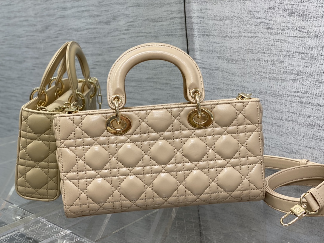 Bagsaaa D10r Lady D - Joy Medium Beige Bag - 26 x 13.5 x 5 cm