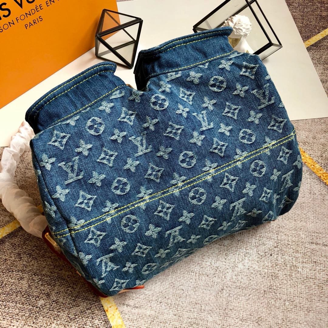 Bagsaaa L0vis Vvtt0n Denim Backpack - 28.5z27.4x20cm
