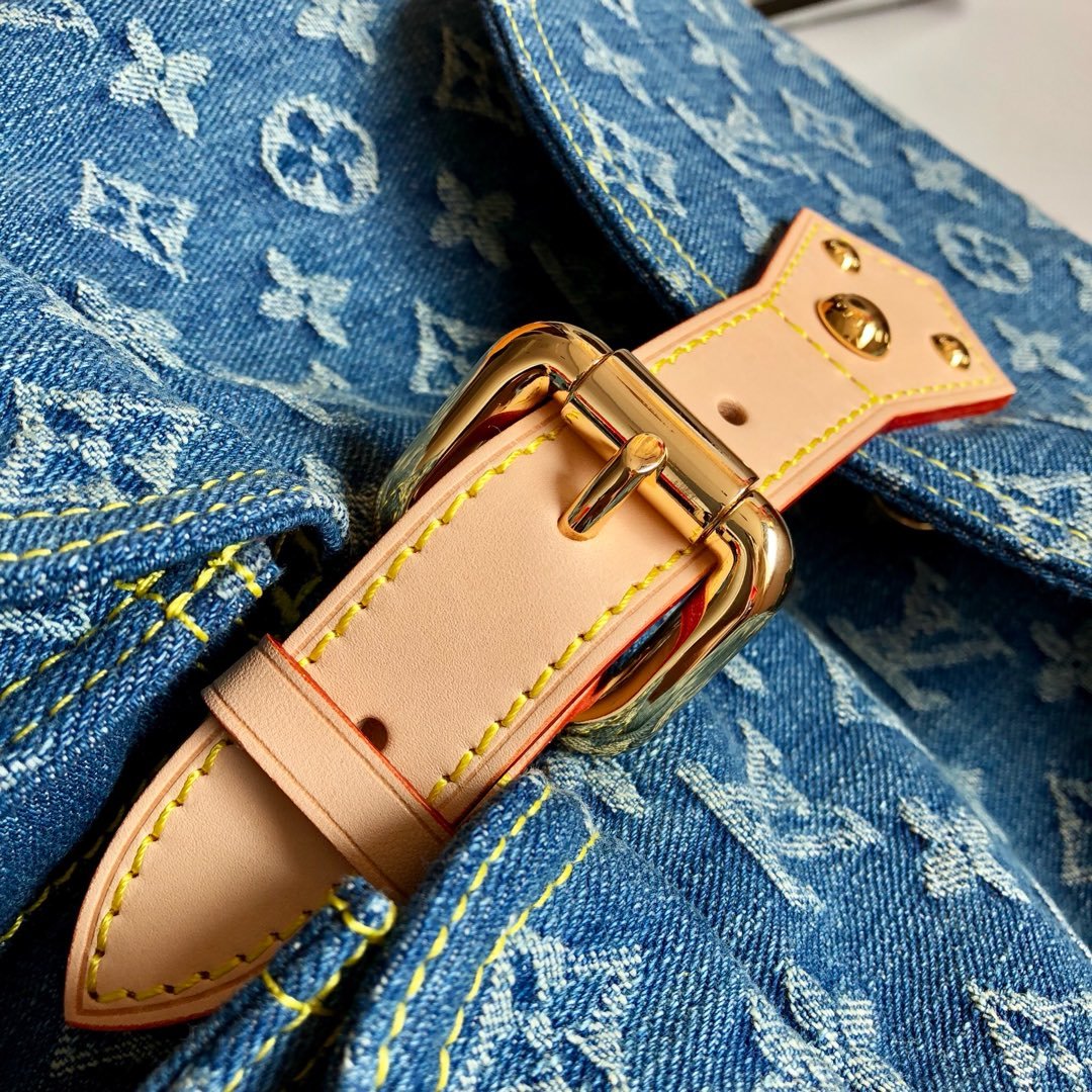 Bagsaaa L0vis Vvtt0n Denim Backpack - 28.5z27.4x20cm