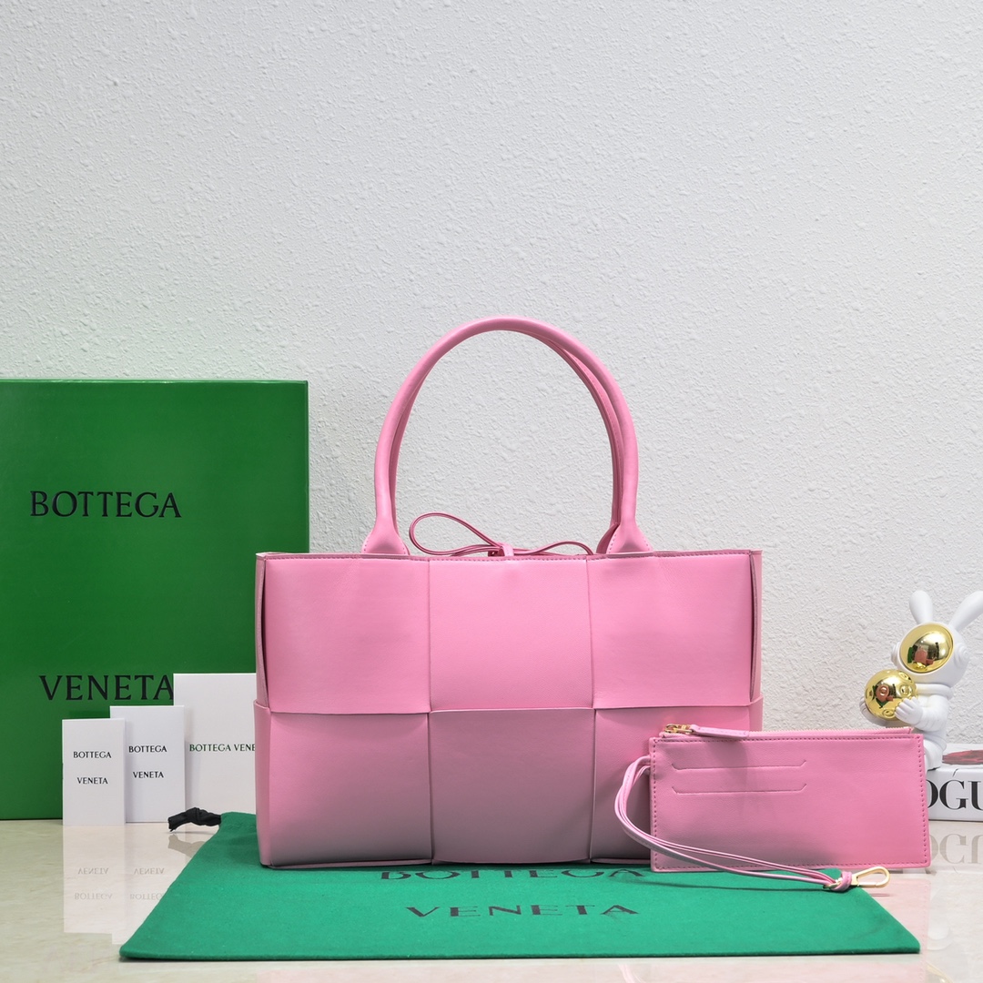 Bagsaaa B0tt*ga Ven*ta Arco Tote Pink Bag - 36*24*12cm