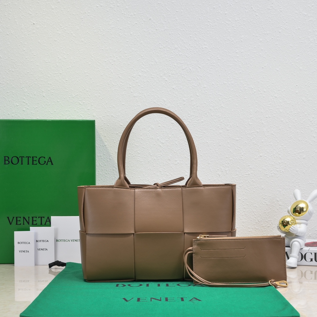 Bagsaaa B0tt*ga Ven*ta Arco Tote Brown Bag - 36*24*12cm