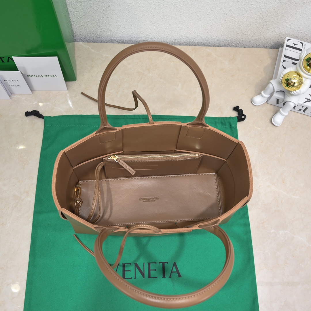 Bagsaaa B0tt*ga Ven*ta Arco Tote Brown Bag - 36*24*12cm