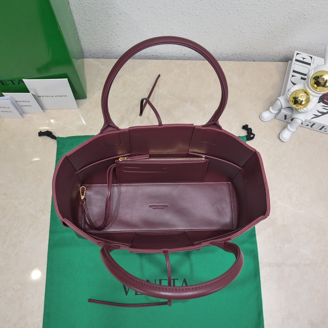 Bagsaaa B0tt*ga Ven*ta Arco Tote Burgundy Bag - 36*24*12cm