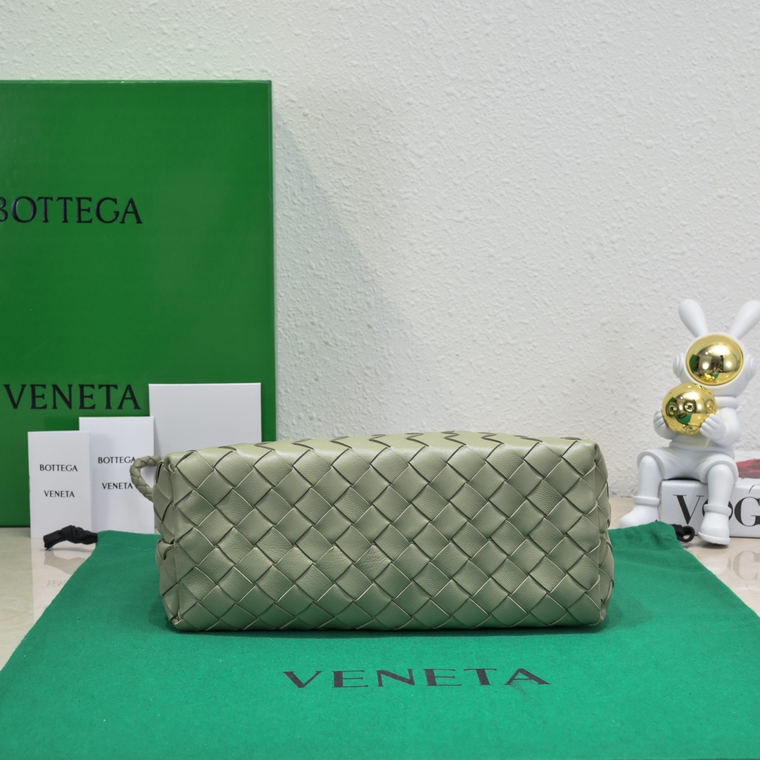 Bagsaaa B0tt*ga Ven*ta Andiamo Medium light green leather tote bag - 19*25*10.5cm