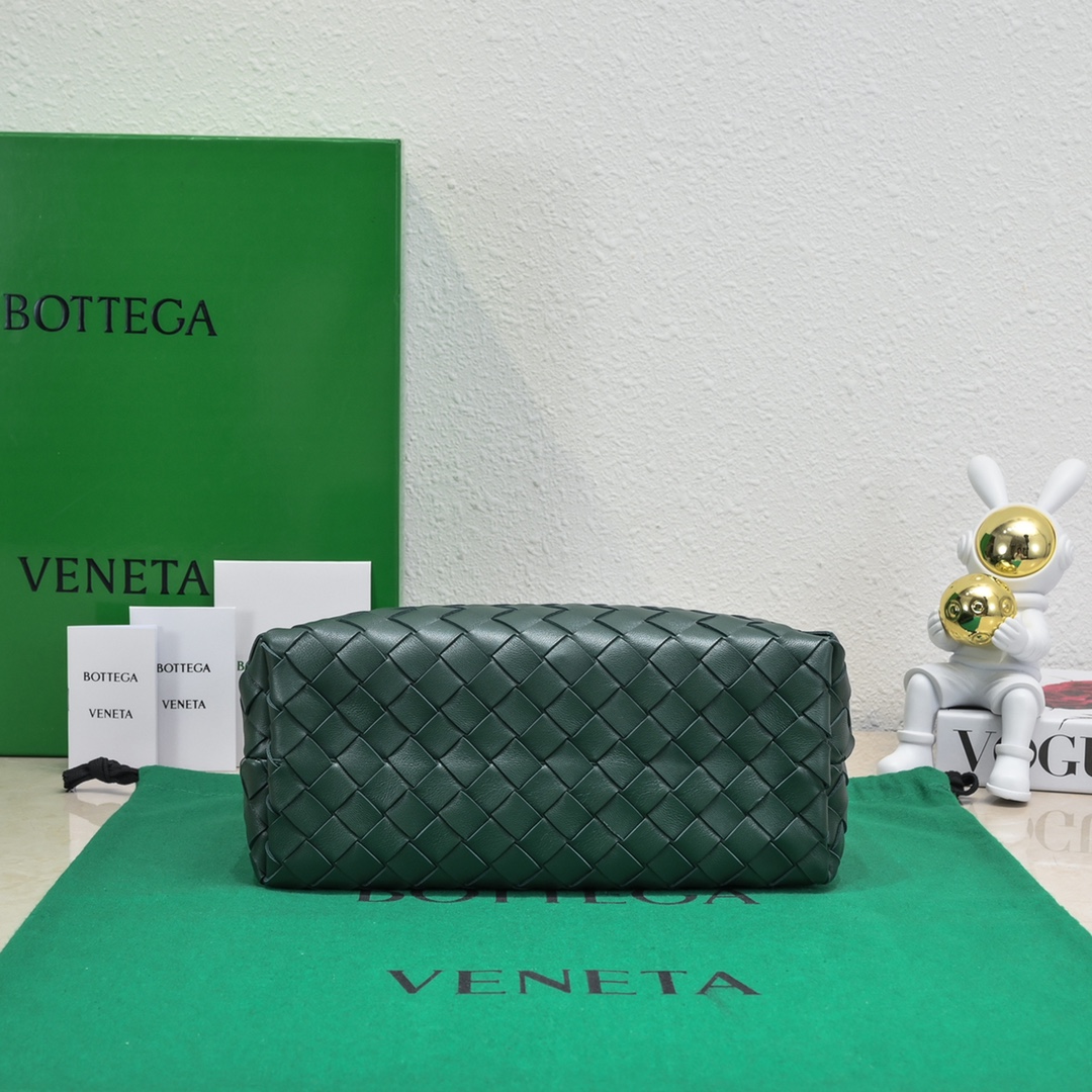 Bagsaaa B0tt*ga Ven*ta Andiamo Medium dark green leather tote bag - 19*25*10.5cm