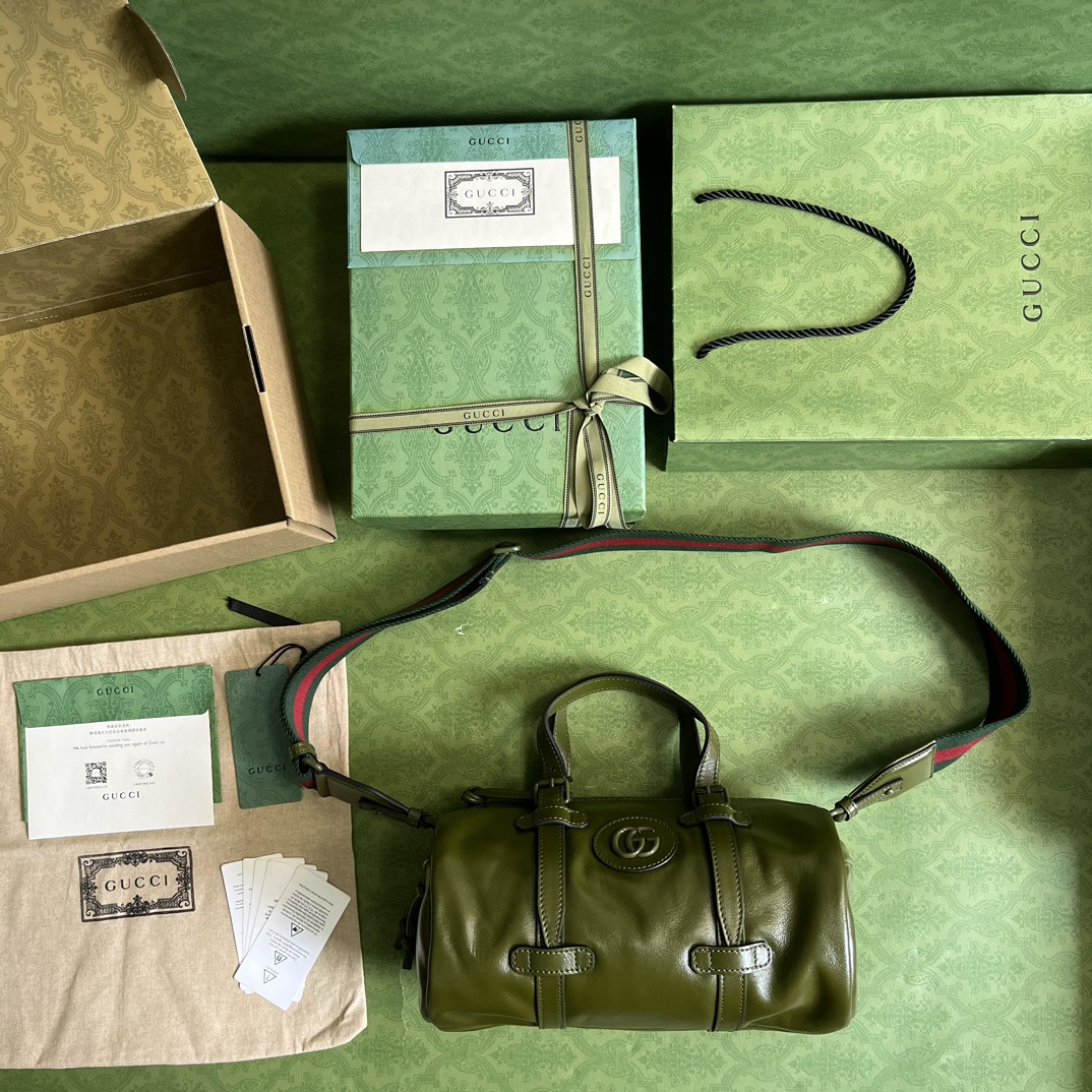 Bagsaaa Gvc*1 Small duffle bag with tonal Double G Forrest Green - 28.5x 16x 16cm
