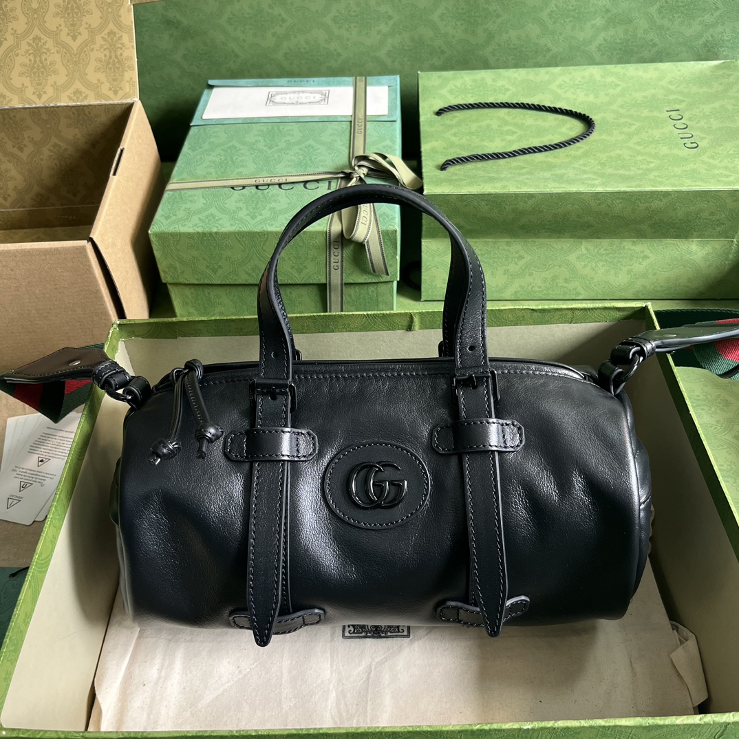 Bagsaaa Gvc*1 Small duffle bag with tonal Double G Black - 28.5x 16x 16cm