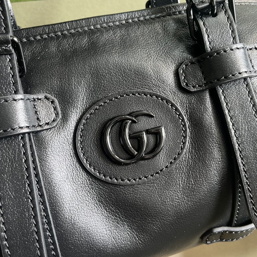 Bagsaaa Gvc*1 Small duffle bag with tonal Double G Black - 28.5x 16x 16cm