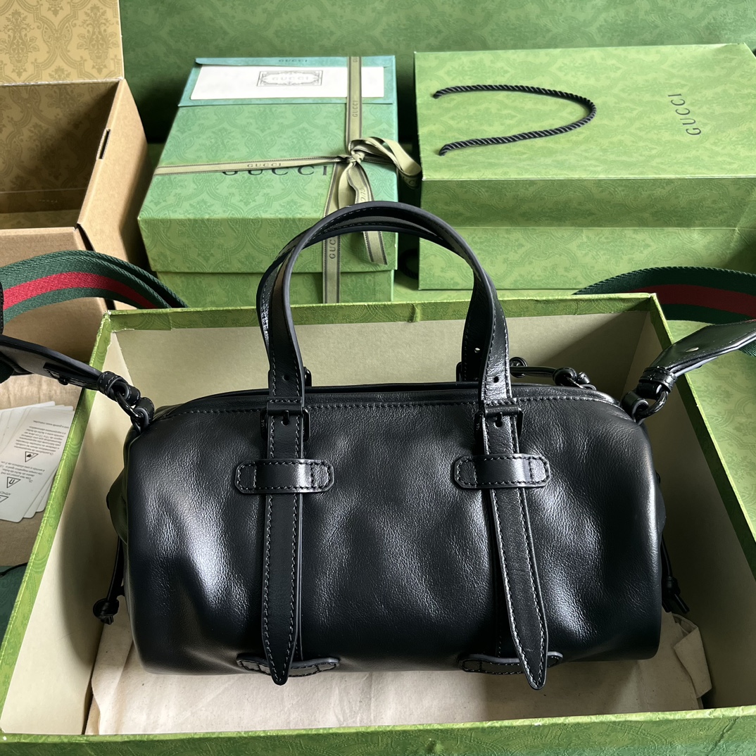 Bagsaaa Gvc*1 Small duffle bag with tonal Double G Black - 28.5x 16x 16cm