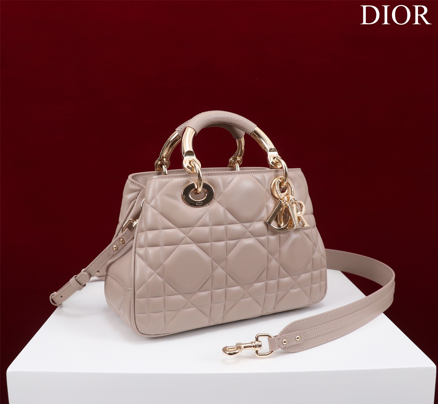Bagsaaa D10r Lady 95.22 Nude Bag Gold Hardware - 30×19×12cm