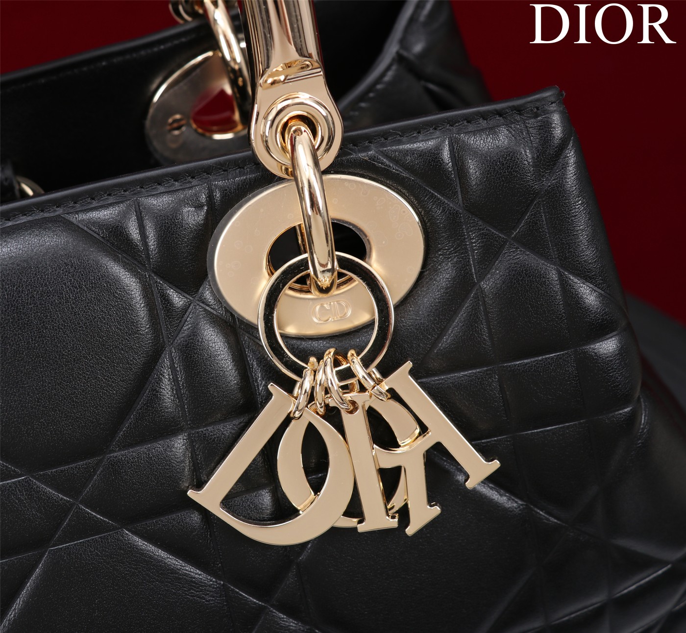 Bagsaaa D10r Lady 95.22 Black Bag Gold Hardware - 30×19×12cm