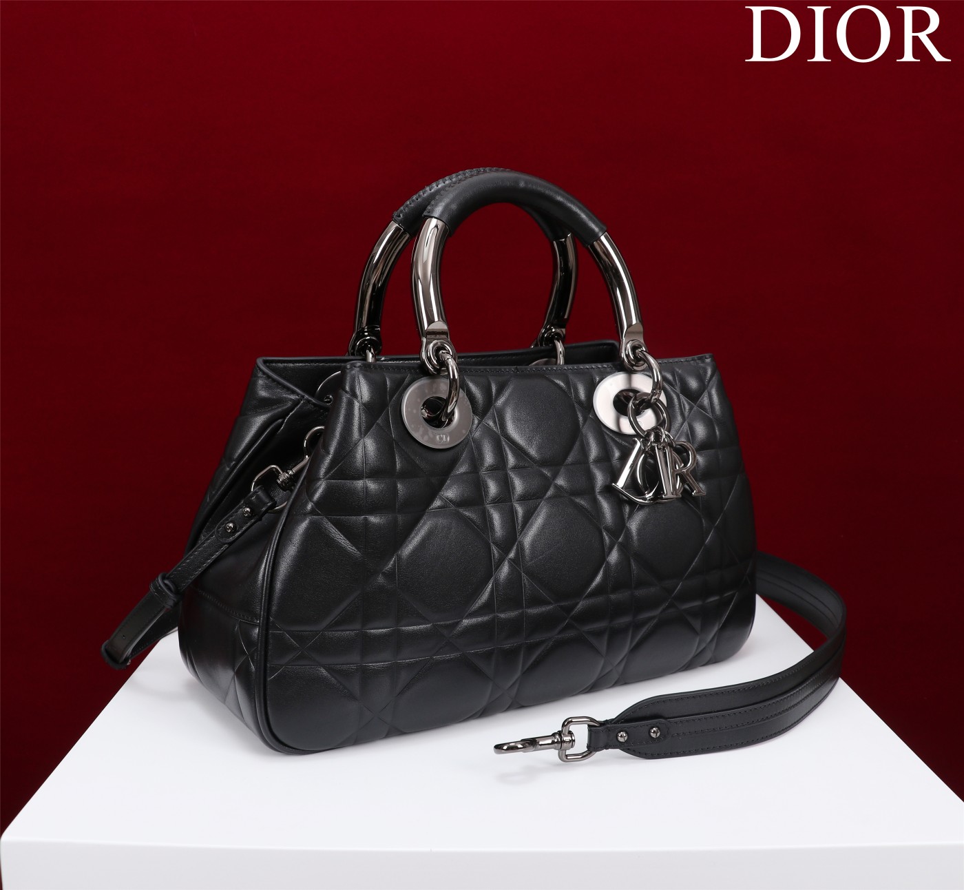 Bagsaaa D10r Lady 95.22 Black Bag Black Hardware - 30×19×12cm