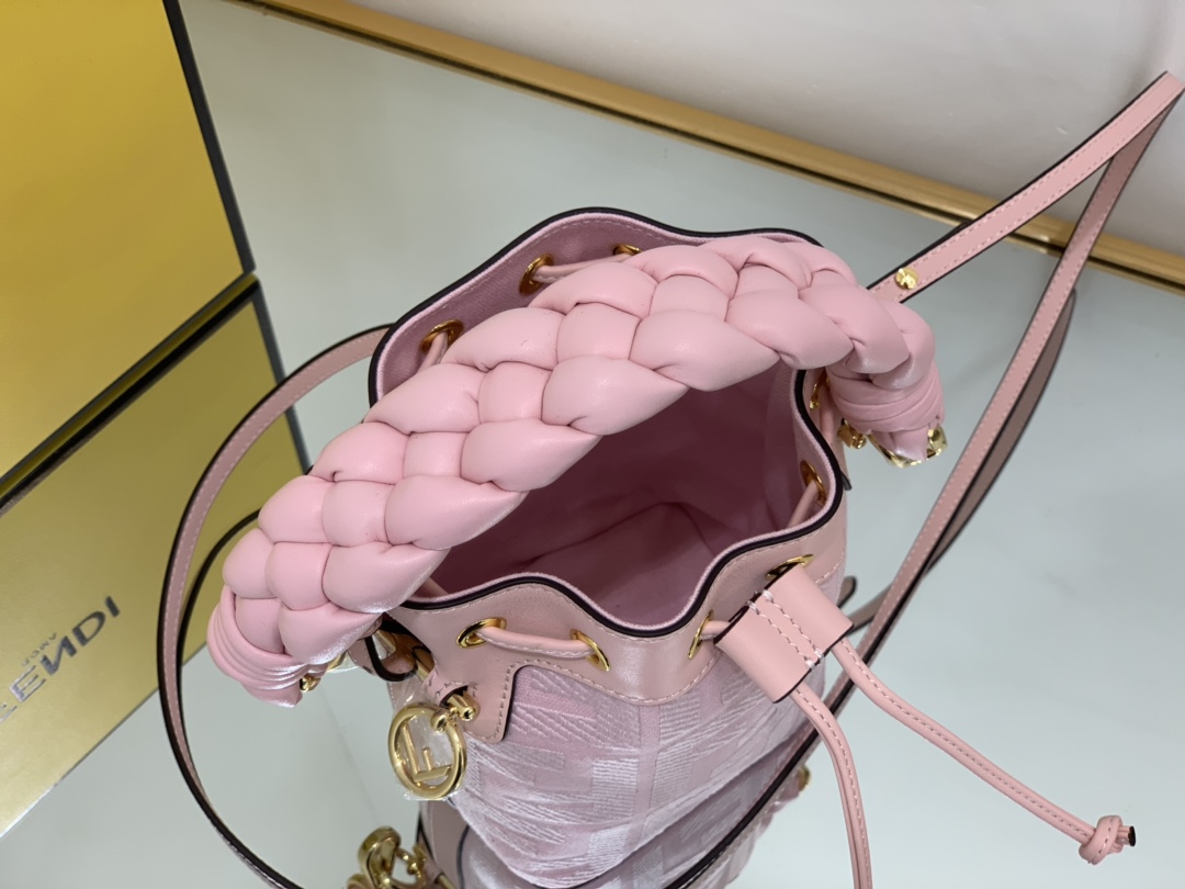 Bagsaaa F**di Mon Tresor Pink canvas FF mini bag - 18*10*12cm