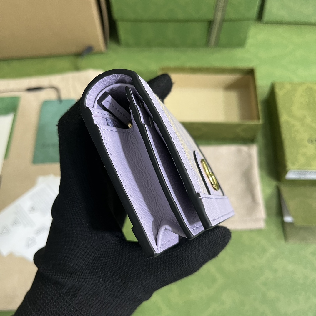 Bagsaaa Gvc*1 Ophidia jumbo GG card case purple - W11cm x H8.5cm x D3cm