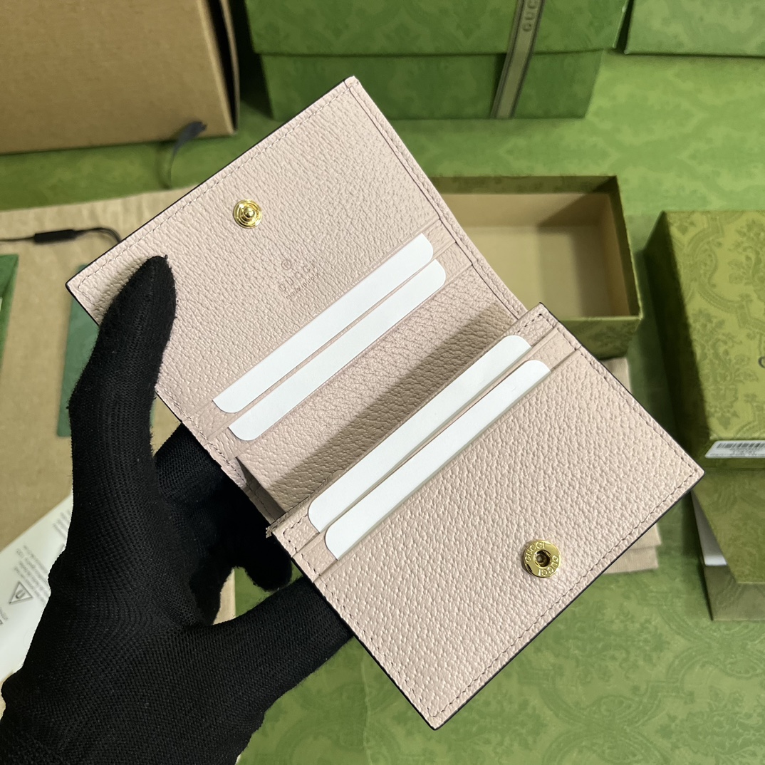 Bagsaaa Gvc*1 Ophidia jumbo GG card case white - W11cm x H8.5cm x D3cm