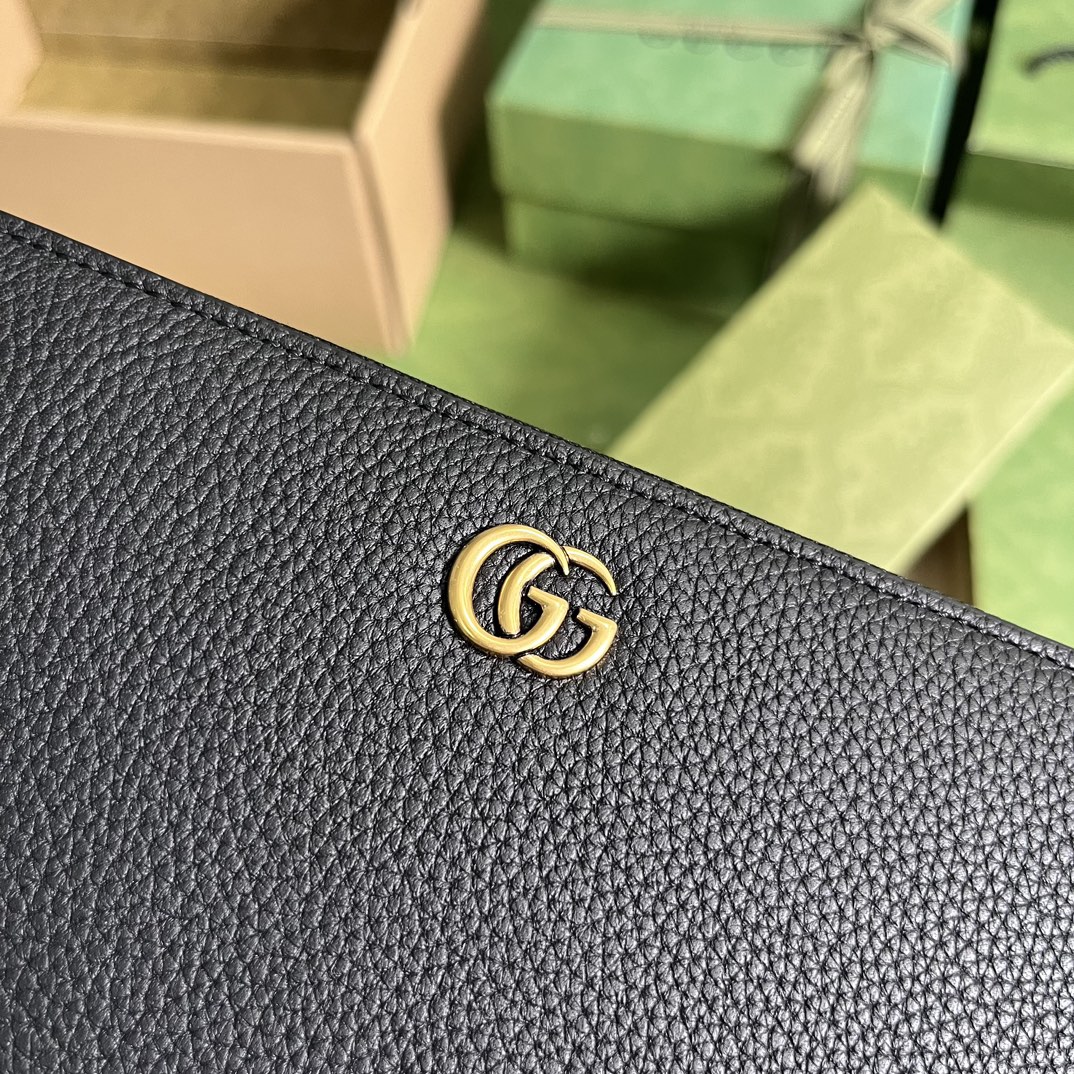 Bagsaaa Gvc*1 GG Marmont Zippy Black Wallet - 19.5x 111x 3cm