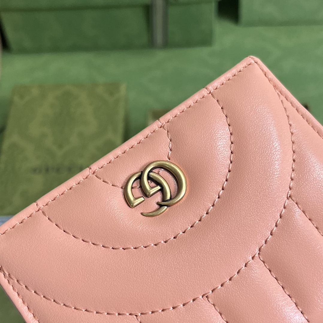 Bagsaaa Gvc*1 Marmont Pink Leather Wallet - 11 x 8.5 x 3cm