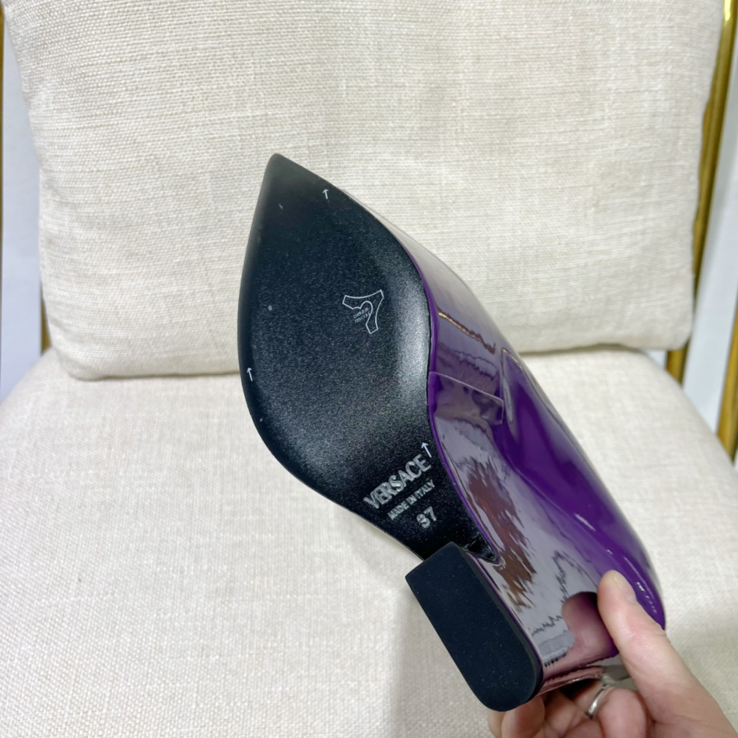 Bagsaaa Versace Purple Leather Heel