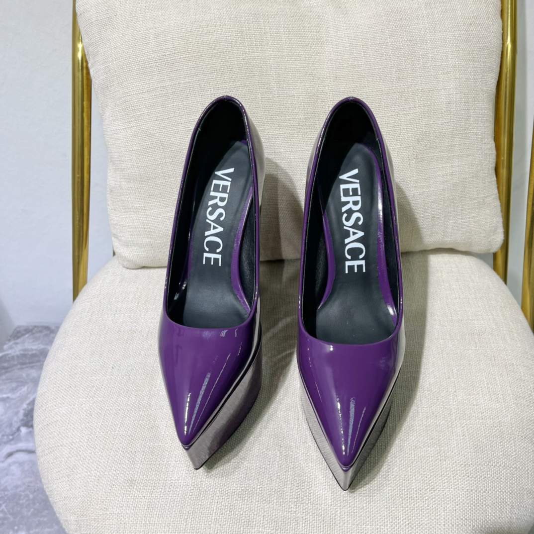 Bagsaaa Versace Purple Leather Heel