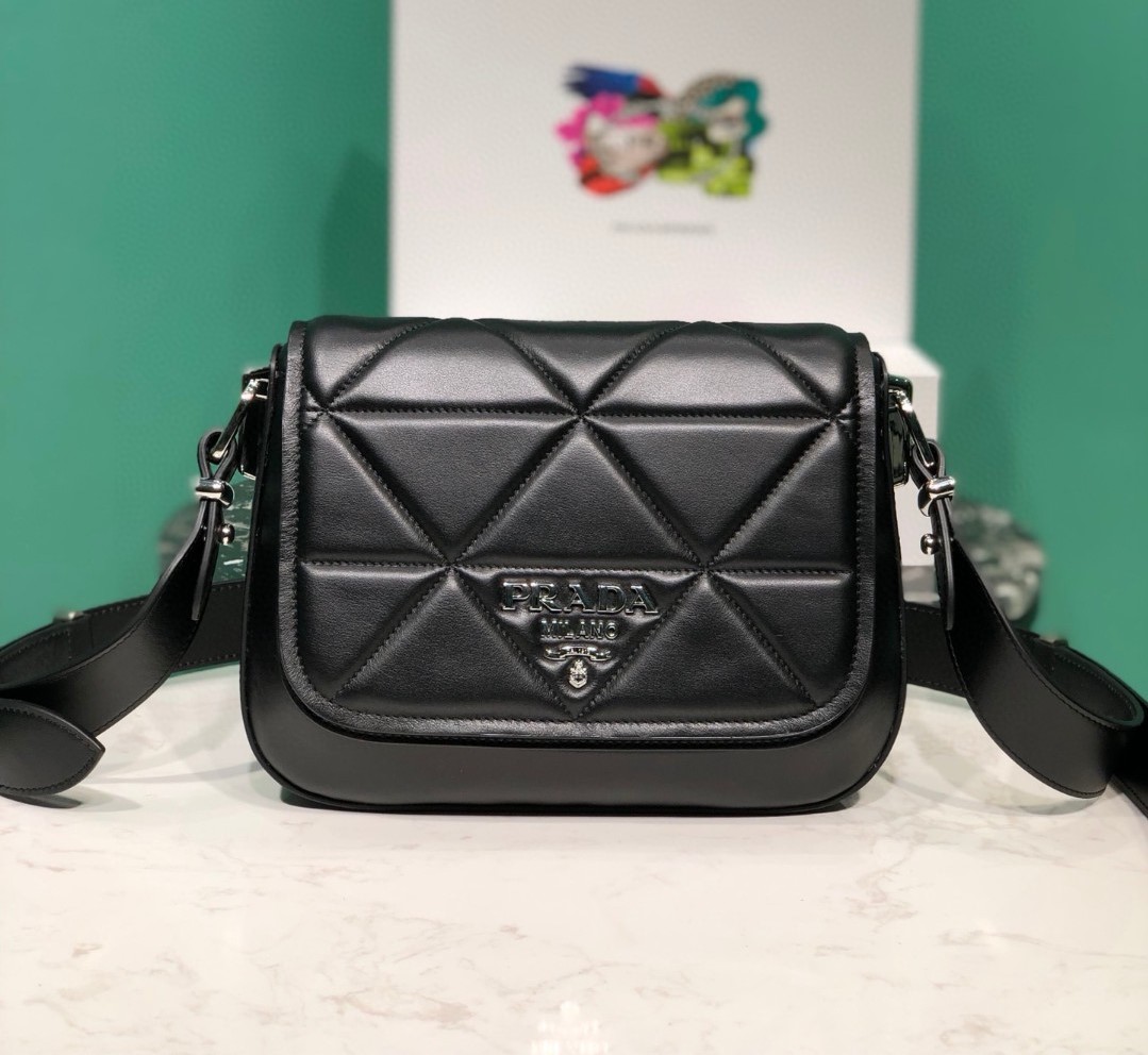 Bagsaaa Pra*a Crossbody leather black bag - 23*18*5cm