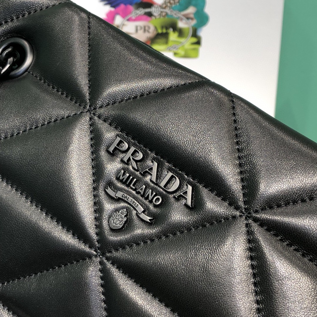 Bagsaaa Pra*a Nappa Spectrum Black Tote - 26.5*22*14cm