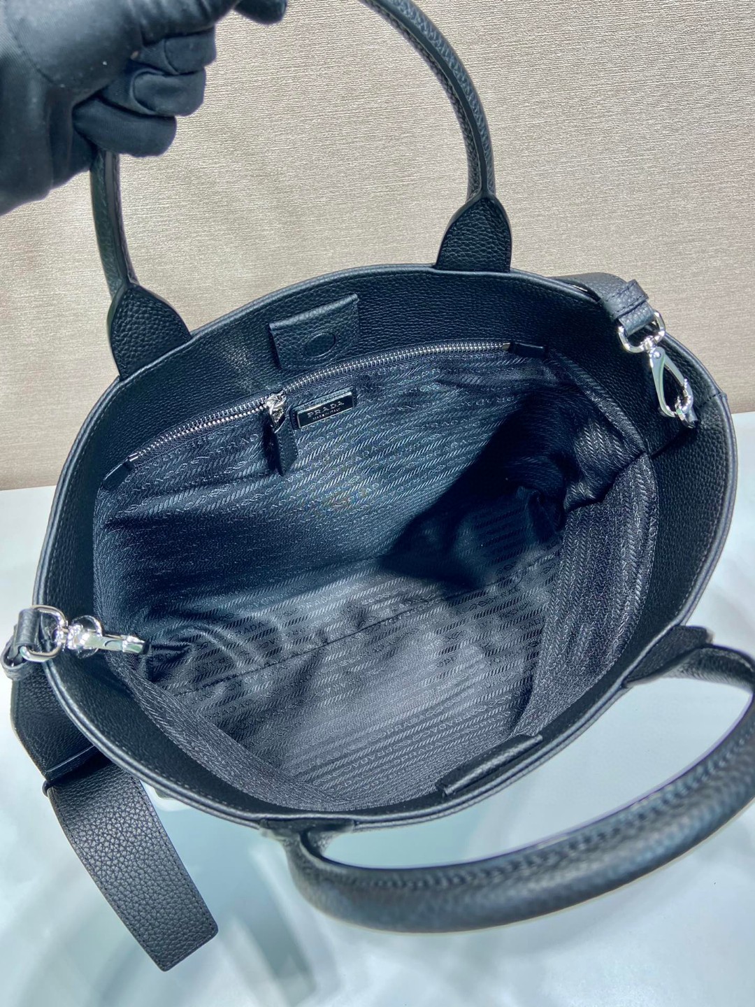 Bagsaaa Pra*a Leather Tote - 39*35*14cm