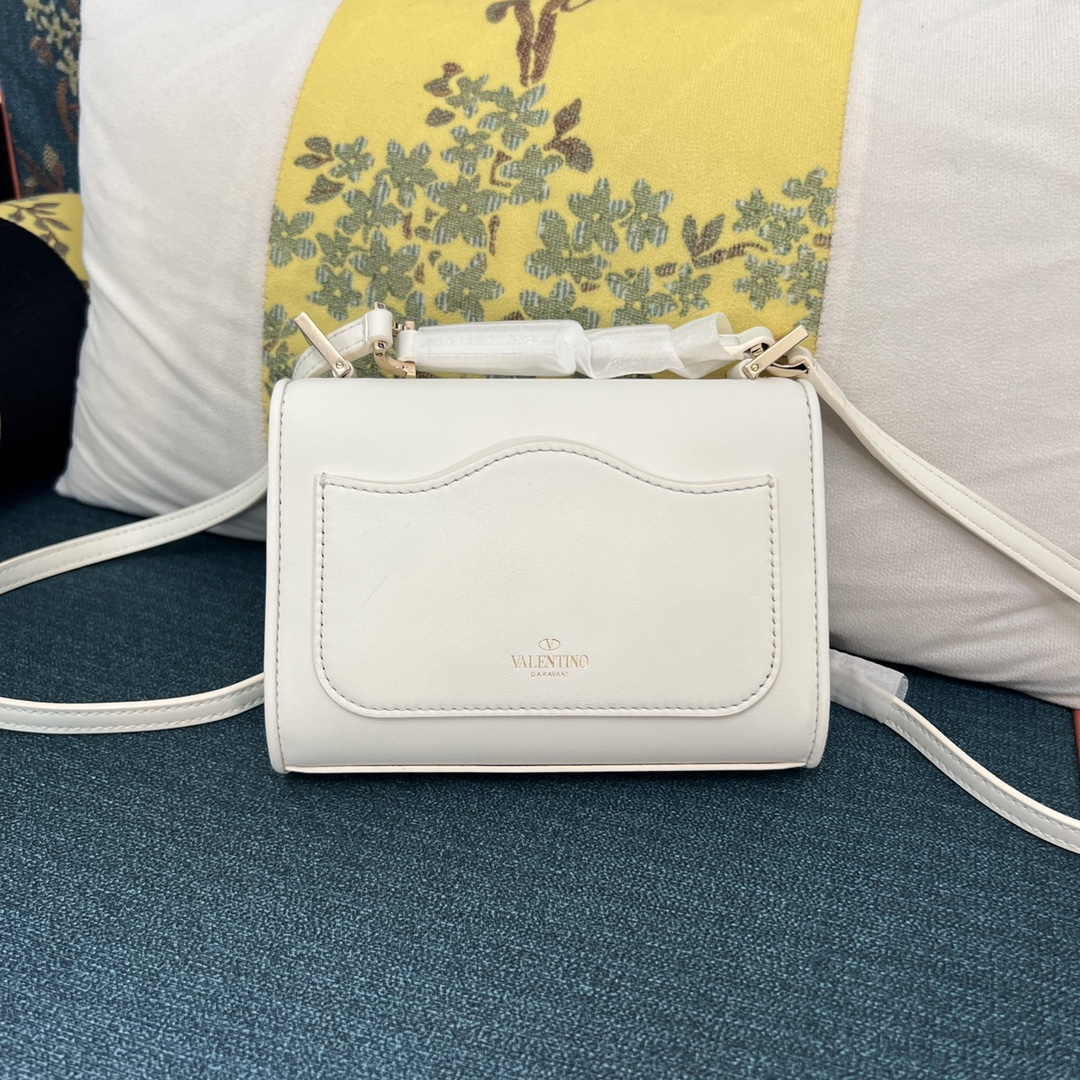Bagsaaa Va1e*ntin0 Garavani small VLogo Type shoulder white bag - 18x13x5cm