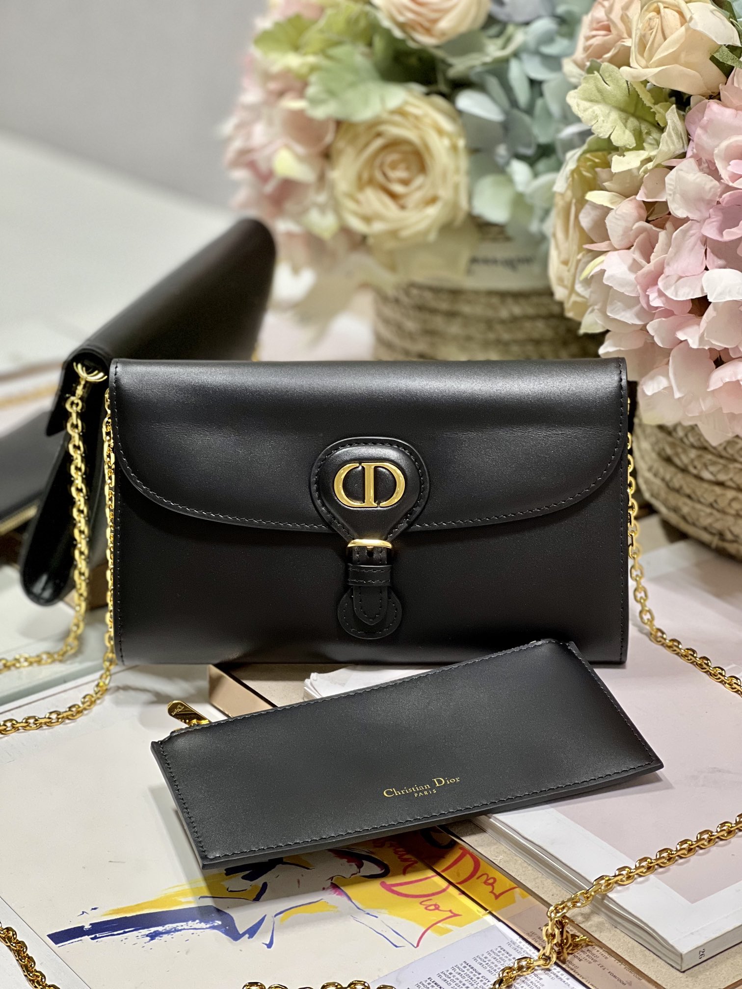 Bagsaaa D10r Bobby Wallet on Chain East West Black - 21.5×12×4cm