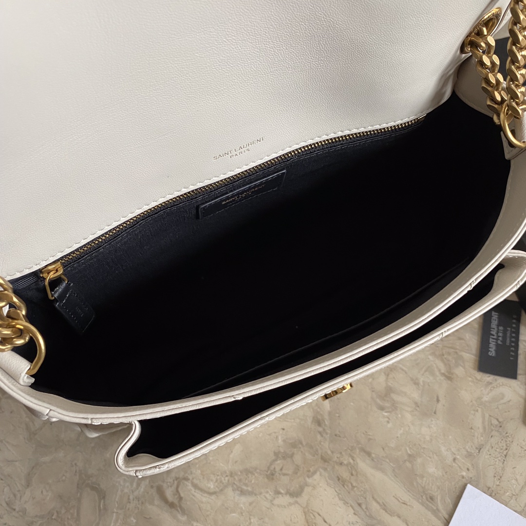 Bagsaaa Y51 Niki Medium Chain Bag In Lambskin Blanc Vintage - 28 X 20 X 8,5 CM