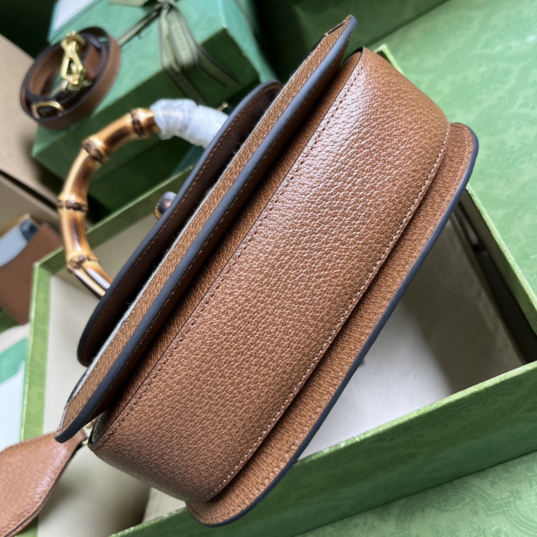 Bagsaaa Gvc*1 Bamboo 1947 jumbo GG medium top handle bag - 21x 15x 7cm
