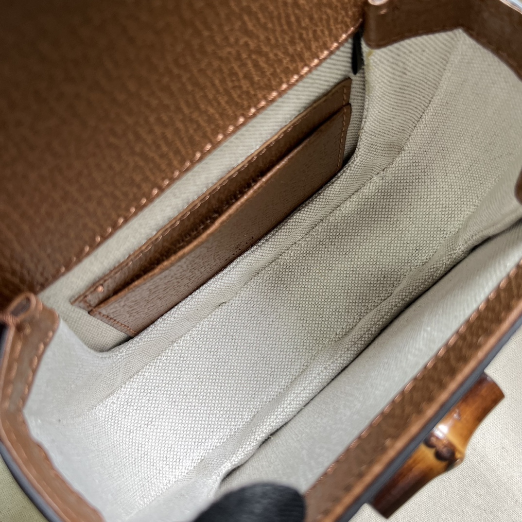 Bagsaaa Gvc*1 Bamboo 1947 jumbo GG small top handle bag - 17x 12x 7.5cm