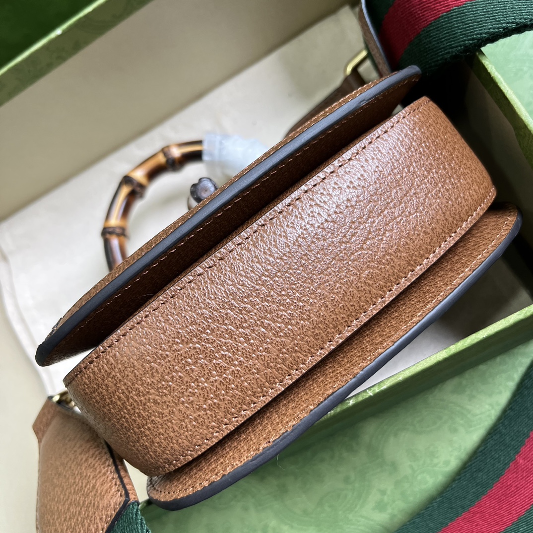 Bagsaaa Gvc*1 Bamboo 1947 jumbo GG small top handle bag - 17x 12x 7.5cm