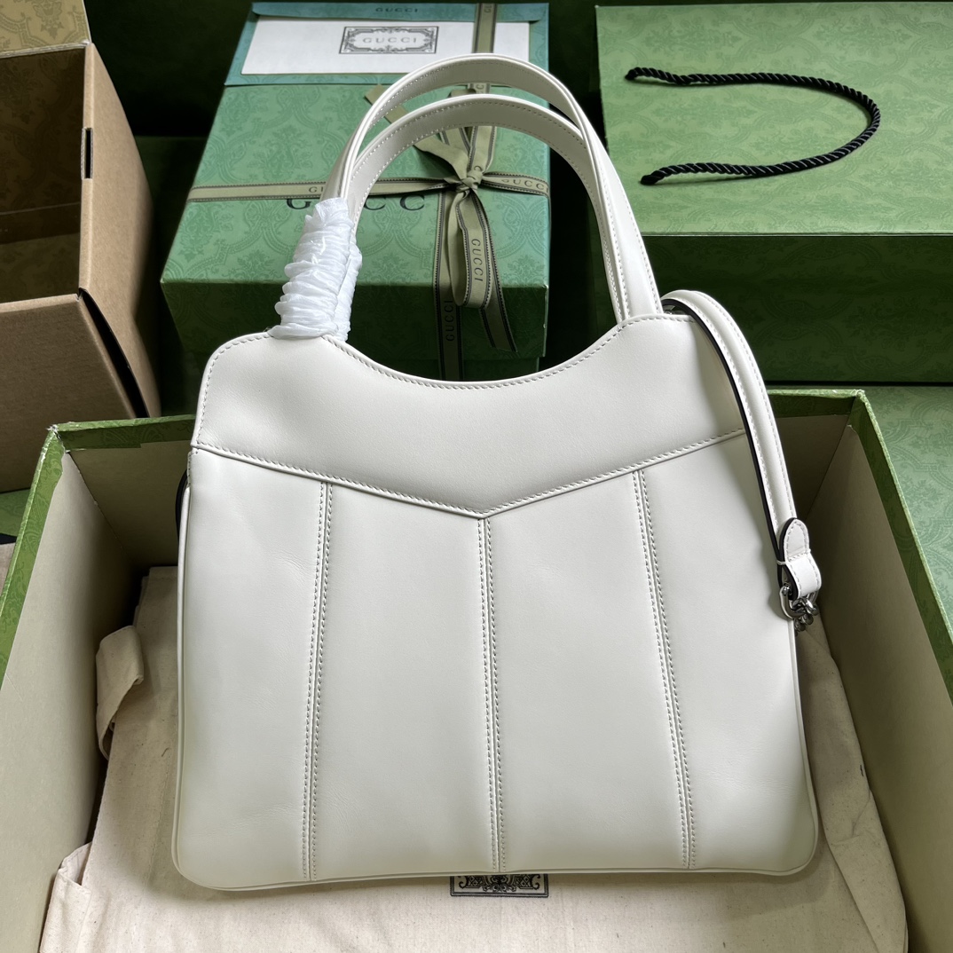 Bagsaaa Gvc*1 Petite GG small tote white bag - 28x 21x 6.5cm