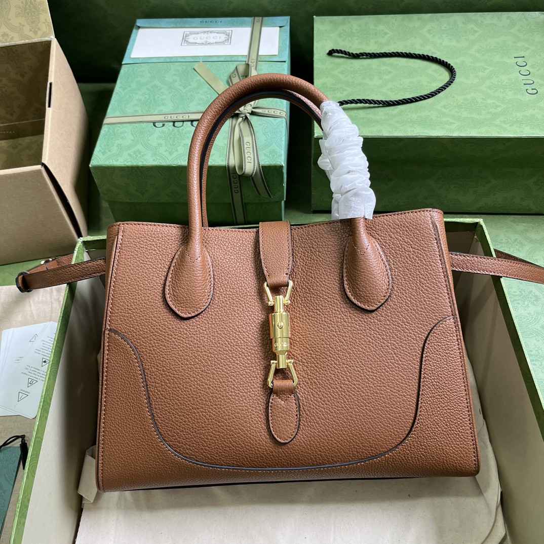Bagsaaa Gvc*1 Jackie 1961 small natural grain brown tote - 30x 23x 12cm