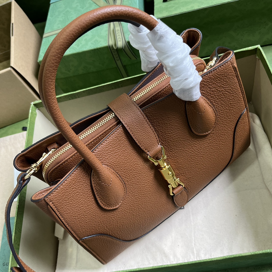 Bagsaaa Gvc*1 Jackie 1961 small natural grain brown tote - 30x 23x 12cm