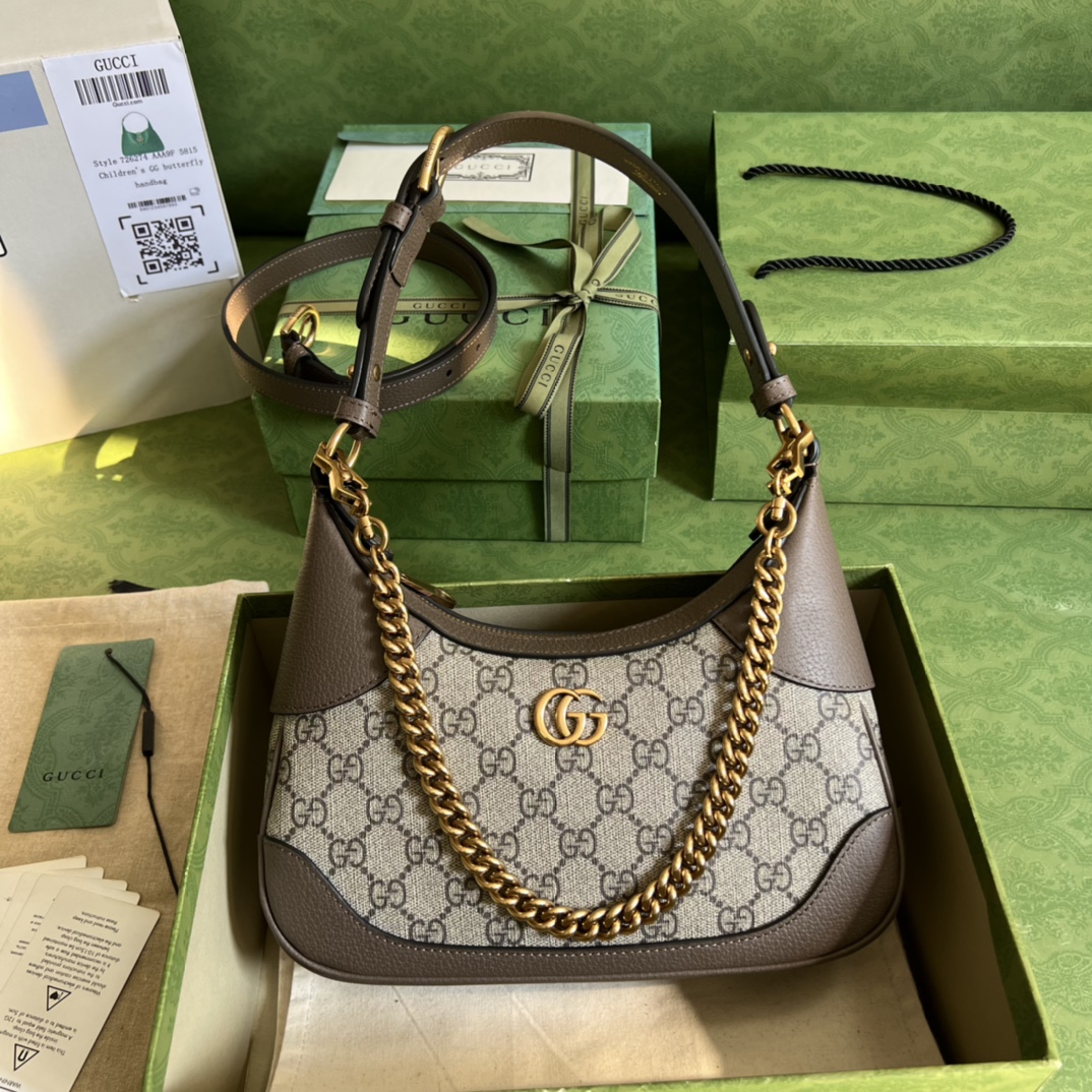 Bagsaaa Gvc*1 Aphrodite small shoulderbeige GG bag - 25x 19x 7cm