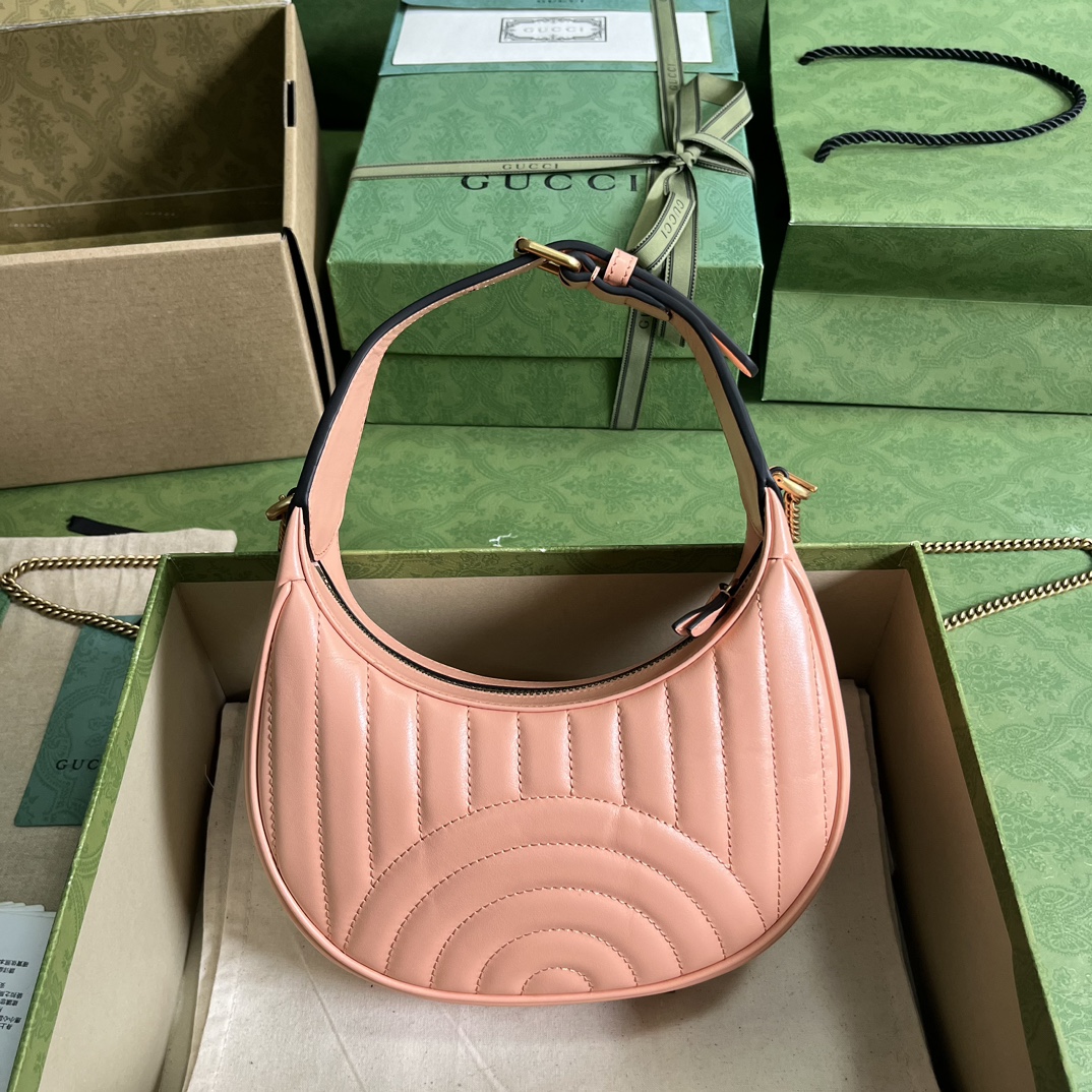 Bagsaaa Gvc*1 GG Marmont matelassé peach leather mini bag - 21.5x 11x 5cm