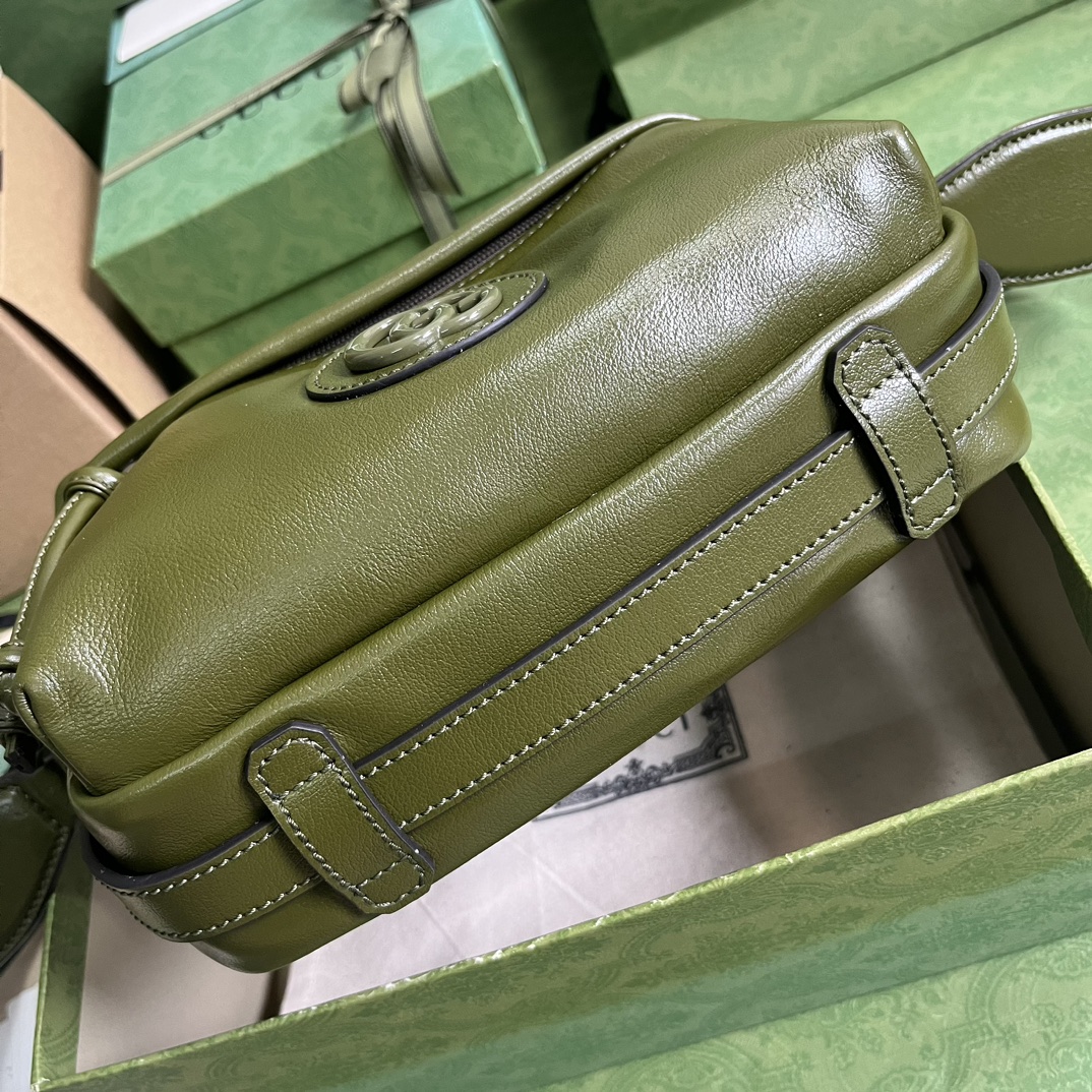 Bagsaaa Gvc*1 Shoulder green bag with tonal Double G - 23.5x 15.5x 8cm