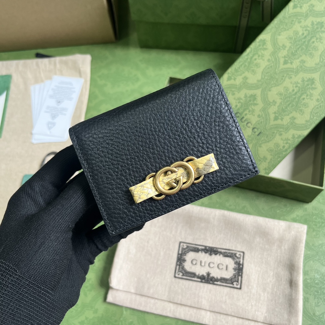 Bagsaaa Gvc*1 Wallet with Interlocking G python bow -W11cm x H17.5cm