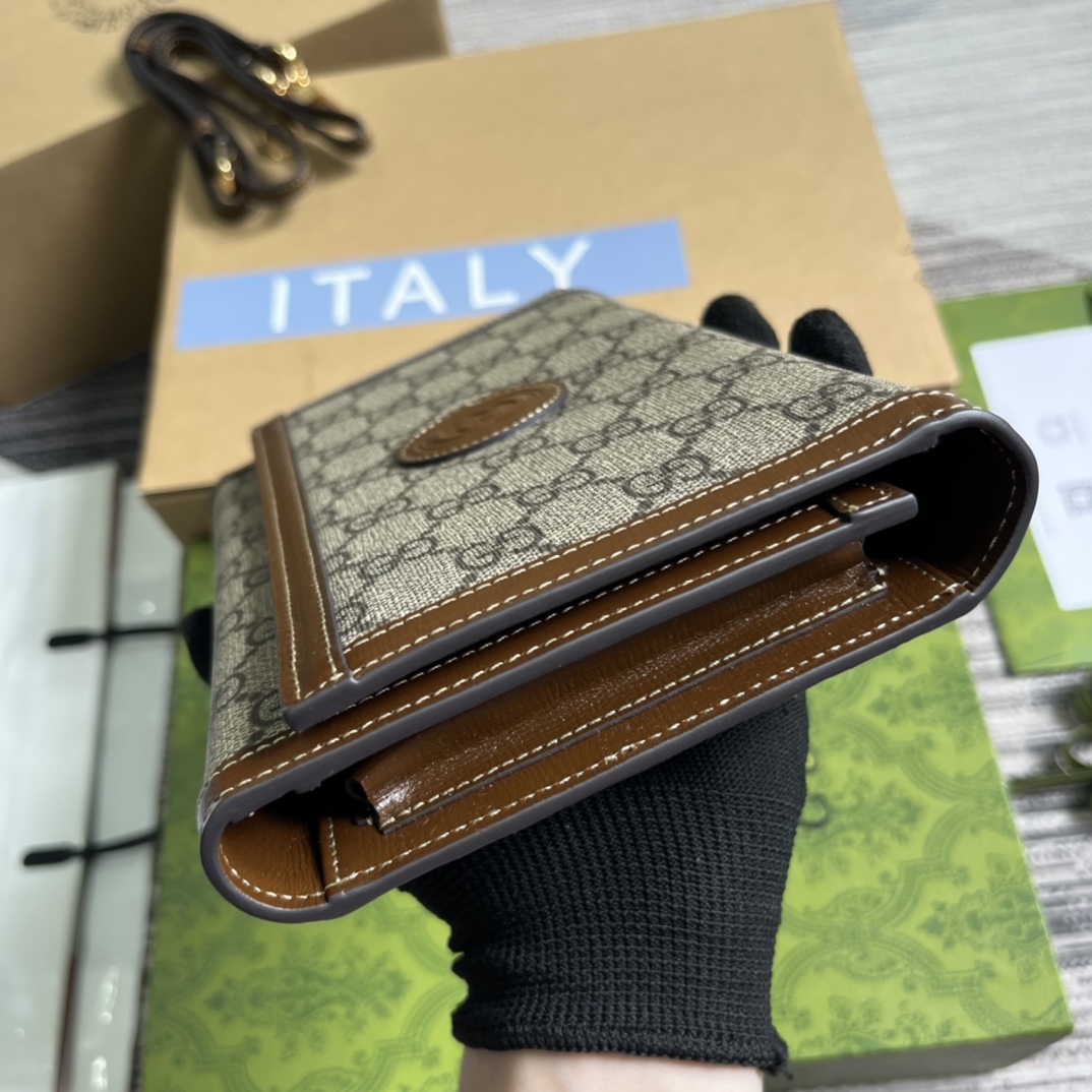 Bagsaaa GG top handle beige wallet - 20x 14x 4cm